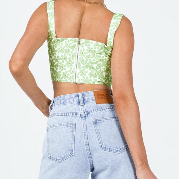 Princess Polly, Green floral corset KAESHIA RIB BUSTIER FLORAL US 6 - Picture 3 of 3